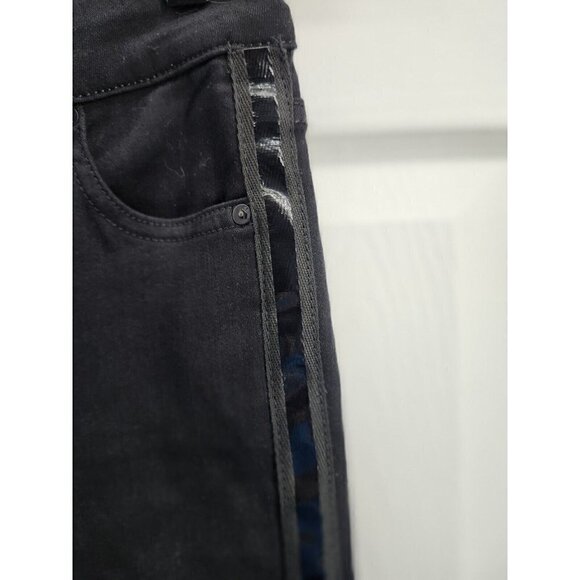 Joes Jeans The Charlie High Rise Skinny Ankle Black With Tuxedo Stripe Size 25 - Picture 3 of 10
